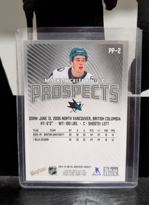 2024-25 Skybox Metal Universe - Premium Prospects Macklin Celebrini #PP-2 (RC) back