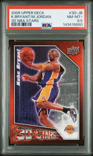 2009 Upper Deck 🏀🔥Michael Jordan Kobe Bryant 🐐 3D NBA Stars Hologram PSA 8.5 front