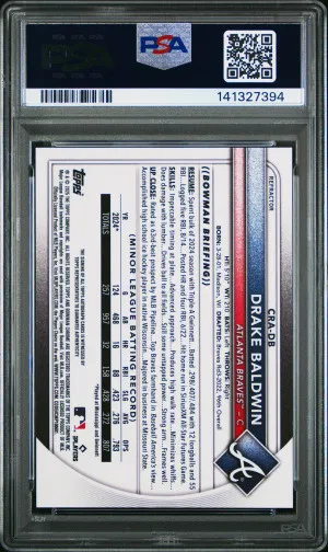 2025 Bowman Chrome Chrome Rookie Autographs Drake Baldwin Chrome Rookie Au-Refractor back