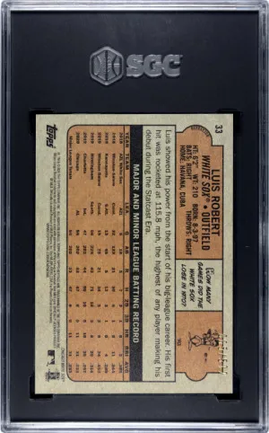 2021 Topps Heritage Luis Robert SGC 10 back