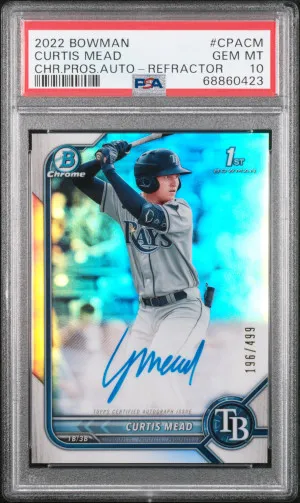 2022 Bowman Chrome Prospect Autographs Curtis Mead Chr.pros.auto-Refractor front