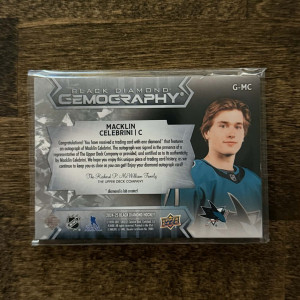 Macklin Celebrini/25 Rookie GEMOGRAPHy Auto back