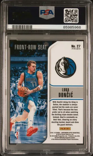 2018 Panini Contenders Optic Luka Doncic #27 Front Row - Red Cracked Ice PSA 10 back