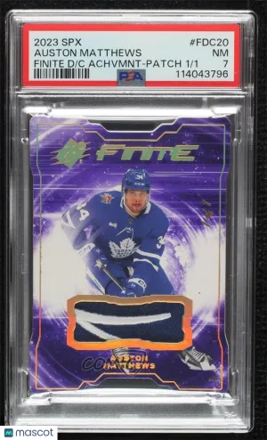 2023-24 SPx - Finite Die-Cut Patch Auston Matthews #FDC-20 Purple True 1/1 PSA 7 front