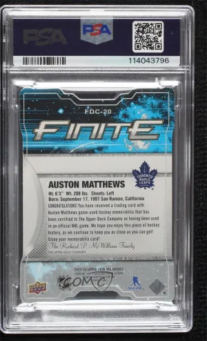 2023-24 SPx - Finite Die-Cut Patch Auston Matthews #FDC-20 Purple True 1/1 PSA 7 back
