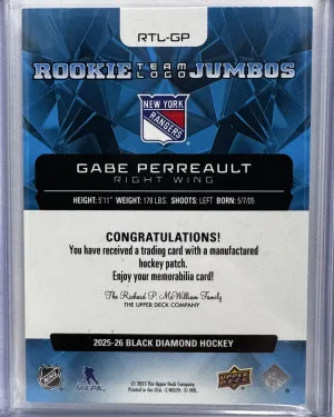 GABE PERREAULT - RC Team Logo Jumbos 2025-26 Black Diamond back