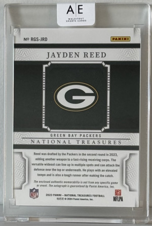 2023 Panini National Treasures 🏈🔥Jayden Reed RC Auto On Card RPA #25/99 SP! back