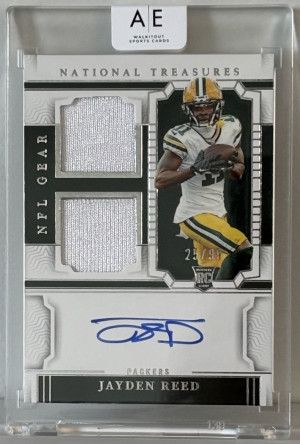 2023 Panini National Treasures 🏈🔥Jayden Reed RC Auto On Card RPA #25/99 SP! front