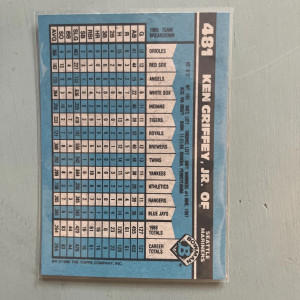 1990 Bowman Ken Griffey Jr #481 [Base] Base Set back