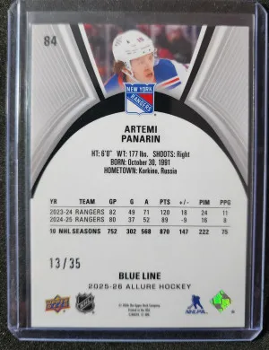 Artemi Panarin Allure Blue Line /35 back