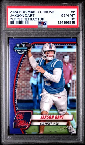 2024 Bowman University Chrome Jaxson Dart Purple Refractor front