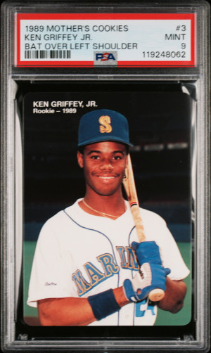 1989 Mother's Cookies Ken Griffey Jr. Ken Griffey Jr. Bat Over Left Shoulder front