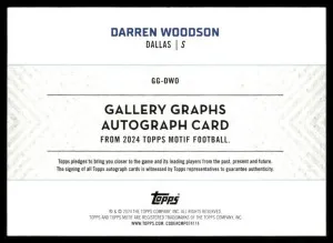 2023 Topps Motif #GG-DWO Darren Woodson Gallery Graphs Auto Winsor Green #/8 back