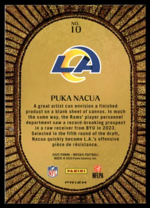2025 Panini Mosaic #10 Puka Nacua Micro Mosaic back