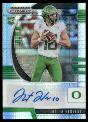 2020 Panini Prizm Draft Picks #102 Justin Herbert Hyper Auto #/50 front