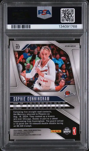 2024 Panini Prizm Wnba Sophie Cunningham Blue Velocity back