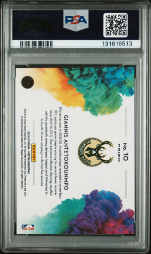 2022 Panini Spectra Color Blast Giannis Antetokounmpo PSA 10 back