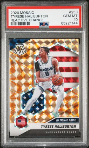 2020 Panini Mosaic Tyrese Haliburton Reactive Orange front