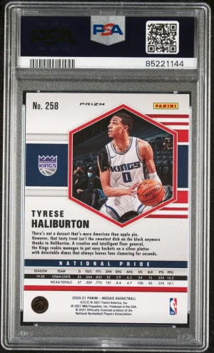 2020 Panini Mosaic Tyrese Haliburton Reactive Orange back