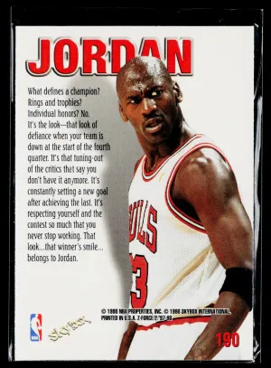 1998 SkyBox Z-Force Z-Up Michael Jordan #190 back
