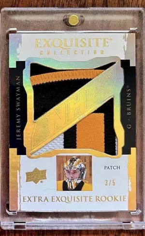 2021 Exquisite Extra Exquisite Rookie Patch # Jeremy Swayman /5 front