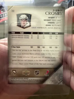 2005-06 UD Sydney Crosby Young Gun back