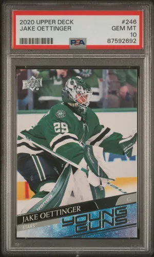 2020-21 Upper Deck Series One YG #246 Jake Oettinger PSA 10 front
