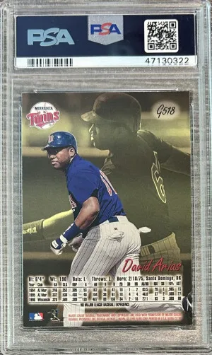 1997 Ultra David Arias (ortiz)-gold Medallion PSA 9 back