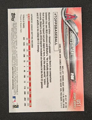 2018 Topps Shohie Ohtani Rainbow Foil Rookie back