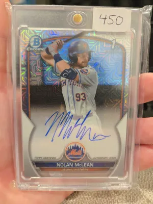 2023 Bowman Chrome 1st Nolan McLean HTA Auto /150 front