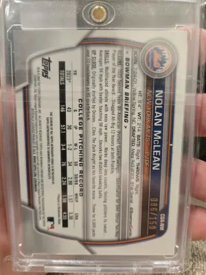 2023 Bowman Chrome 1st Nolan McLean HTA Auto /150 back