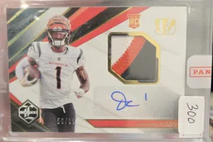 2022 Panini Limited Ja'Marr Chase Rookie Patch Auto /99 front