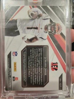 2022 Panini Limited Ja'Marr Chase Rookie Patch Auto /99 back