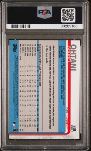 2019 Topps Shohei Ohtani back