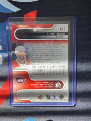 2022-23 SP Game Used Patch Auto /99 Kirby Dach back