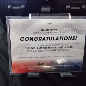 David Ortiz #T70P-DO 2021 Topps 70th Anniversary Logo Patch back