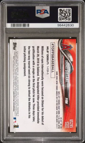 2018 Topps Update Shohei Ohtani back