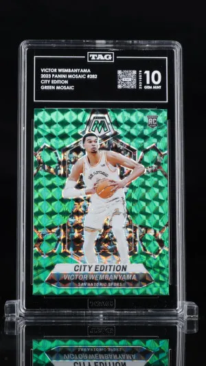 Victor Wembanyama 2023 Panini Mosaic City Edition #282 Green Mosaic front