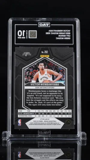 Victor Wembanyama 2023 Panini Mosaic City Edition #282 Green Mosaic back