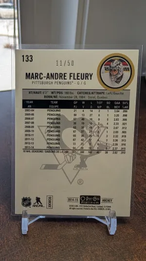 2014-15 O-Pee-Chee Platinum Seismic Gold #133 Marc-Andre Fleury back