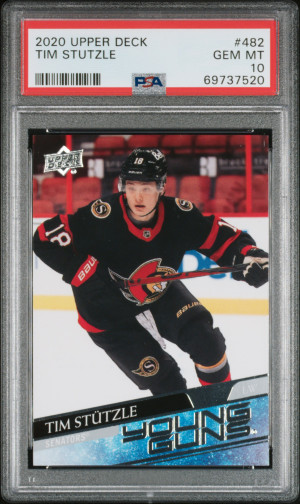 2020-21 Upper Deck Series Two YG #482 Tim Stutzle PSA 10 front