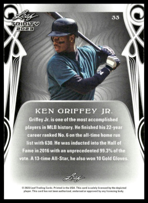 2023 Leaf Trinity Ken Griffey Jr. #33 back
