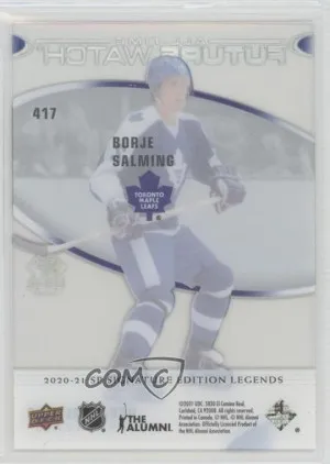 2020-21 SP Signature Ed. Legends Borje Salming 417 Acetate All-Time Future Watch back