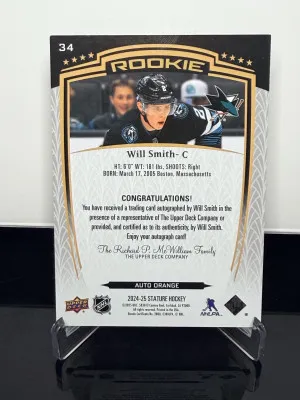 Will Smith Rookie Stature Auto /50 back