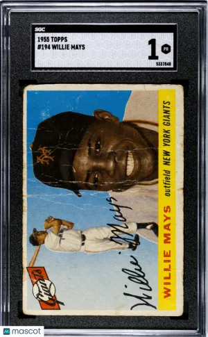 1955 Topps Willie Mays #194 SGC 1 front