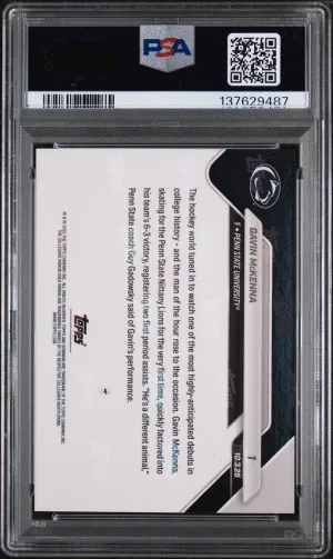 2025 Bowman U Now Gavin Mckenna #1 Rookie Penn State PSA 10 GEM MINT back