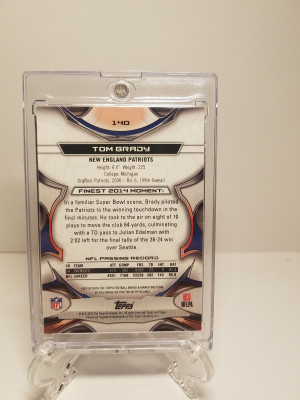 2015 Topps Finest Tom Brady Blue Refractor /250 back