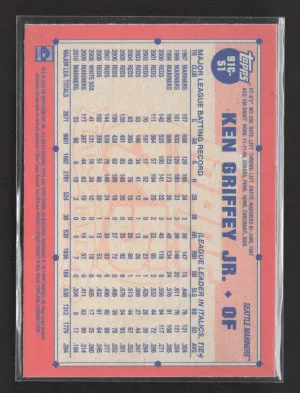 2026 Topps Chrome 75 Years of Baseball Ken Griffey Jr. #91C-51 Blue Mojo Refractor back