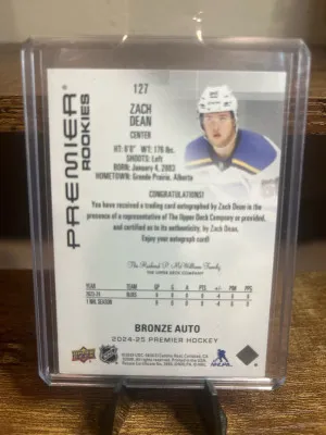 2024 Zach Dean Bronze Rookie Auto back