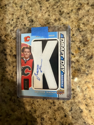 2016 SPGU Matthew Tkachuk Draft Day Marks /35 Rookie Auto front
